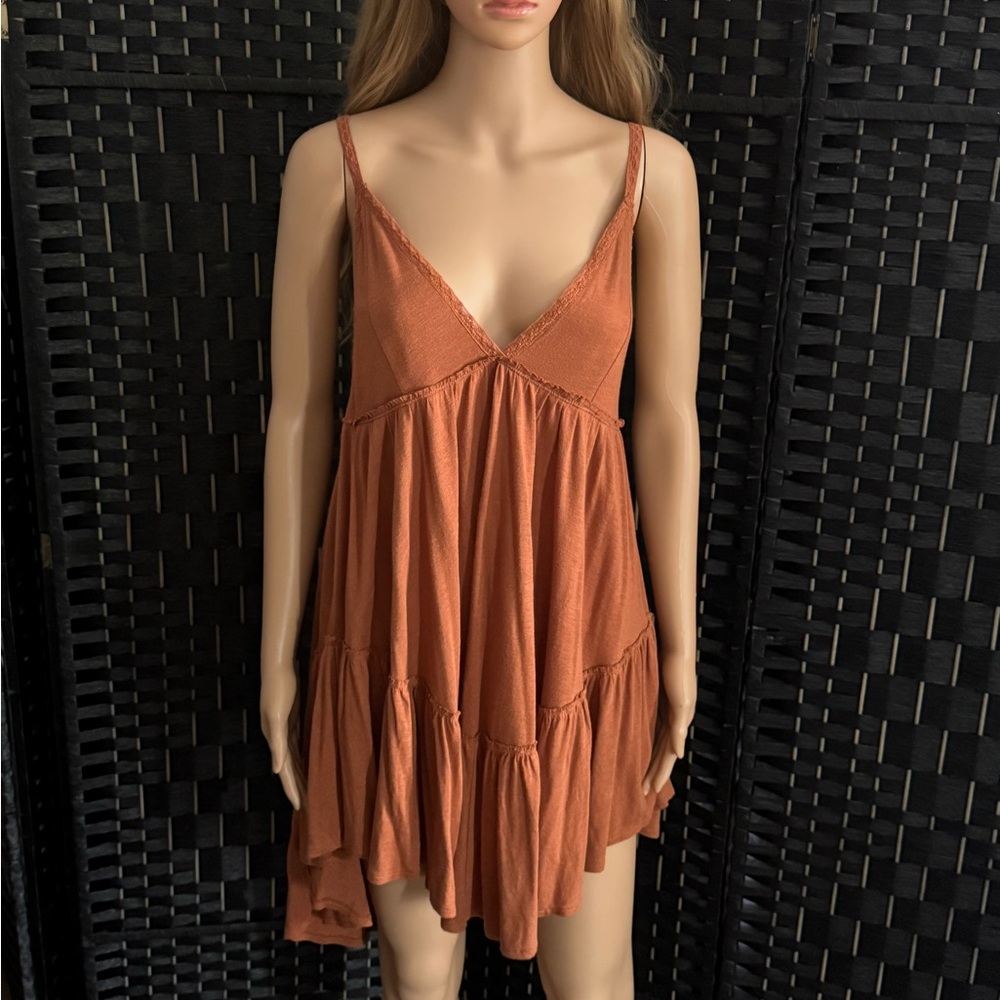 Free People L Babydoll tunic tank Top